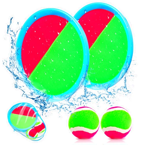 Qrooper Toss and Catch Ball Set Kids Toys Outdoor Toys Beach Toys Pool Toys Ball and Catch Game Classic Outdoor Games Beach Games Yard Games for 3 4 5 6 7 8 9 10 Year Old Boys Girls Gifts
