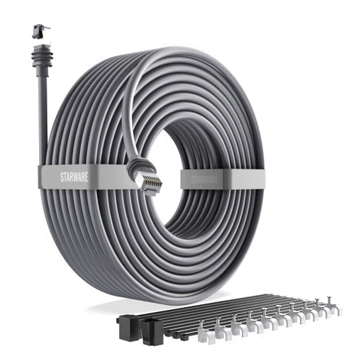 STARWARE Starlink Gen 3 Cable, 75FT/23M Starlink Replacement Cable for Standard V3 Kit, Generation 3 Cable Fits Starlink Accessories, Waterproof Outdoor Starlink Ethernet Cable with Retainer, Gray