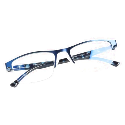 FONHCOO Reading Glasses for Women Men, Blue Light Blocking Reading Glasses Metal Half Frame Computer Readers Anti UV/Glare