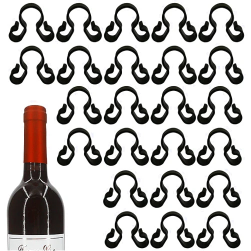 Yyangz Champagne Bottle Clip yyangz 24PCS Champagne Bottle Double Holder Safety Clips for Candel Birthday Wedding Party Supplies, Champagne Bottle Extender Clips Sparklers, Black Plastic Bottle Service