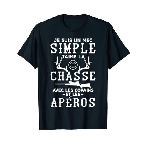 Humour de chasseur & Chasse aux sangliers Mens Chasseur et Apéro , Cadeau pour la chasse sanglier et gibier T-Shirt