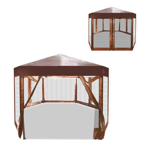 DC DICLASSE Gazebos for Patios, Come with Screen Curtain, Strong Anti-UV Canopy Tent with 110 Square Feet of Shade (Hexagonal, 6.6 Ft Side Length x 6)