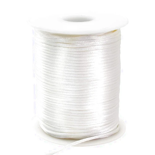 TONIFUL 2mm x 110 Yards Cream White Nylon Cord Satin String for Bracelet Jewelry Making Rattail Macrame Trim Cord Necklace Bulk Beading Thread Kumihimo Chinese Knot Craft