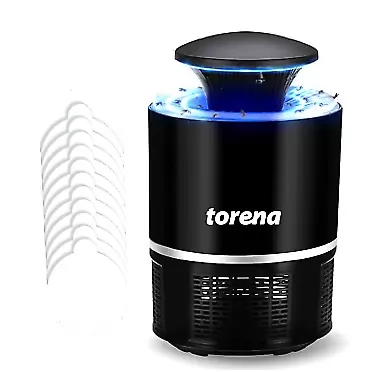 KEXMY TORENA Mosquito Killer - Blue Light Fruit Fly Trap - Effective Gnat Trap - Fly Killer for Mosquitoes, Flies, and Insects with 12 Sticky Glue Boards TORENA Gnat Trap