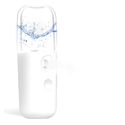 GIVERARE Nano Facial Steamer, Handy Mini Mister, USB Rechargeable Mist Sprayer, 30ml Visual Water Tank Moisturizing&Hydrating for Face, Daily Makeup, Skin Care, Eyelash Extensions-White