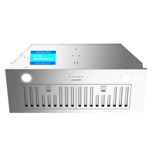 AURAKICH Range Hood 30 Inch Insert - 620CFM Built-in Kitchen Hood with TRUE-COLOR 5500K LED, Complete Exhaust Kit (Charcoal Filters + Duct Pipe), Ducted/Ductless Convertible