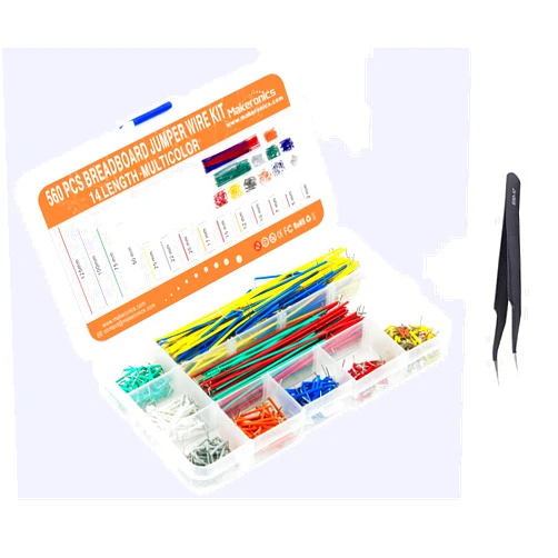 Makeronics 560 Pieces Jumper Wire Kit with 14 Lengths for Breadboard Prototyping Solder Circuits | Electronics Experiment | Arduino or Raspberry Pi or Jetson Nano | Storage Box