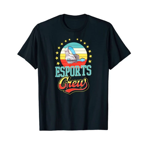 Funny PC Gamer Birthday Party Supply Accessories Esports Crew Retro Vintage Style Tournament Gamer T-Shirt