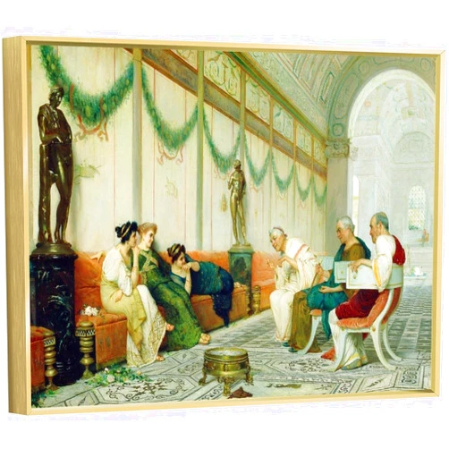 YIANKWY Ettore Or Edoardo Ettore Forti,Interior of Roman Building with Figures,art Prints,Vintage Art,canvas Wall Art,famous Art Prints, Poster Decorative Painting Canvas Wall Art Living Room Posters Bedroom