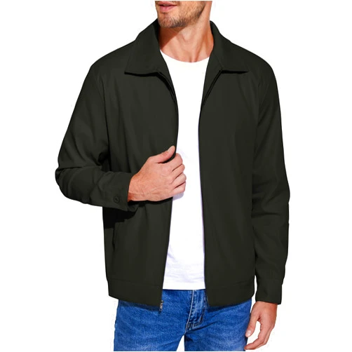 COOFANDY Men's Lightweight Zip Up Jackets Cotton Eisenhower Jacket Casual Work Golf Outwear