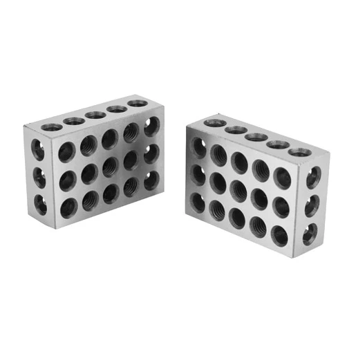 TANIQIACA 2pcs 25x50x75mm Blocks, 23 Holes Milling Parallel Clamping Block, High Accuracy, Hardened Steel for Machine Tool Setup