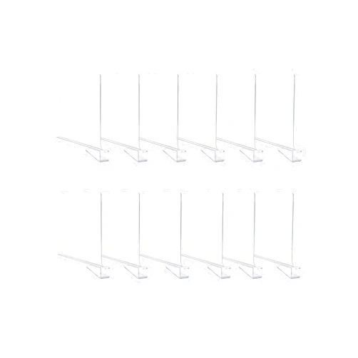 ZORCOR Clear Acrylic Shelf Dividers, Closet Shelf Divider and Closet Separator for Organization in Bedroom, Kitchen and Office Plastic Shelves 12 PCS