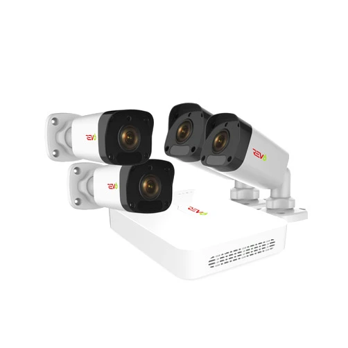 REVO America Ultra HD 4 Ch. 1TB HDD IP NVR Video Surveillance System, 4 x 1080p Bullet Security Cameras - Remote Access via Smart Phone, Tablet, PC & MAC, White (RU42B4E-1T)