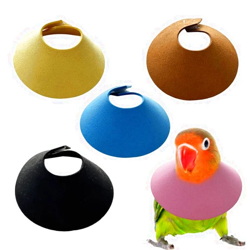 MiOYOOW 5PCS Bird Cone Collar, Pet Anti-bite Collars Adjustable Bird Neck Protective Recovery Cones for Cockatiel Lovebirds Cockatoo Parrots