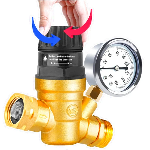 Boltigen RV Water Pressure Regulator with Adjustable Handle, Water Pressure Regulator for RV Camper, Upgrade Water Pressure Reducer for RV, Fit for RV Water Pressure Adjust Style 1