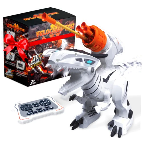 Atlasonix Remote Control Dinosaur for Boys 4-7 - RC Robot Jurassic T-Rex with Shooting & Lights - Walking Dino with Music & Dance - Perfect Christmas & Birthday Gift for Boys & Girls