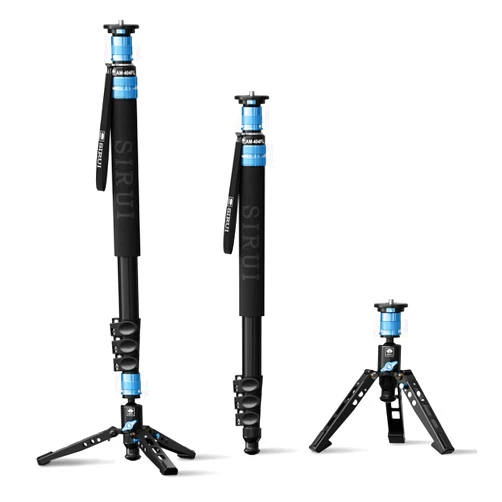 SIRUI AM-404FL Camera Monopod with Feet, 74.8 Inch Aluminum Travel Video Monopod with Removable Base, Slim and Lightweight, Max Load 26.4lbs, 360°Panorama Panning, 4-Section for Canon Nikon Sony