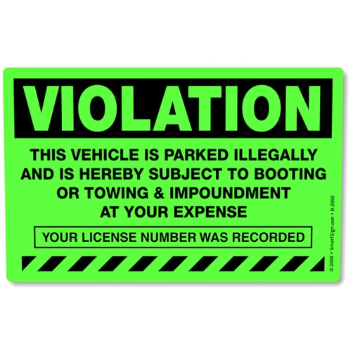 MyParkingPermit SmartSign Parking Violation Stickers, Pack 50 Labels with Permanent Adhesive, 5