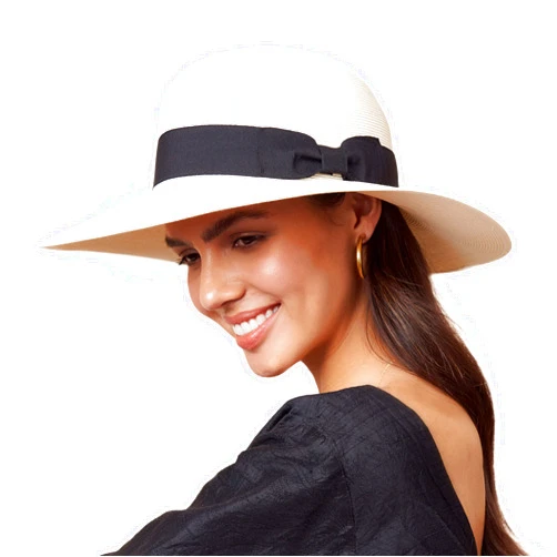 Pineapple&Star Hat Pineapple&Star Paris Sun Beach Wide Brim Straw Hat Fine Braid UPF50+ for Women