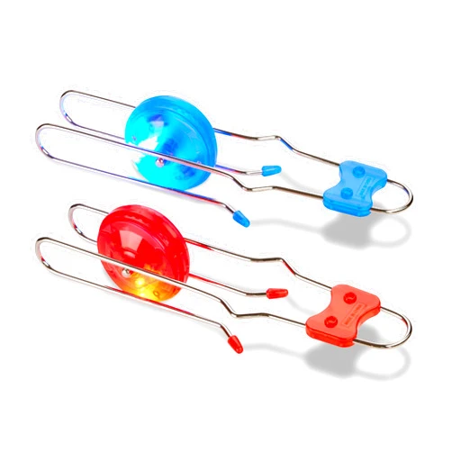 Playbees Light Up Gyro Wheels Classic Vintage Trick Yoyo Retro Rail Twister, Twirler, Mesmerizing Spinning Lighting Effects Sensory Fidget Toys, Stocking Stuffers, Top Fun Nostalgia Gifts (2 Pack)