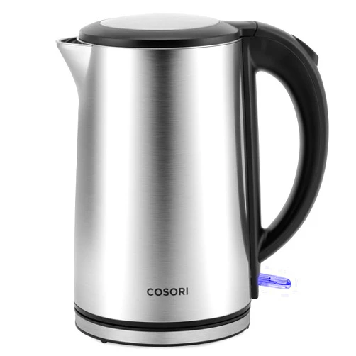 COSORI Electric Kettle, Cool-Touch Double Wall Stainless Steel Insulated, Automatic Shut Off & Boil-Dry Protection, Durable Tea Kettle Boiler & Heater, 1.5L/1500W, Silver