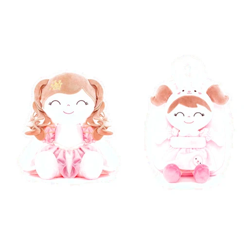 Gloveleya Baby Girl Gifts Plush Doll and Toddler Girls Toy Backpack Bundle - Crown Princess Doll and Stuffed Animals Rabbit Backpack