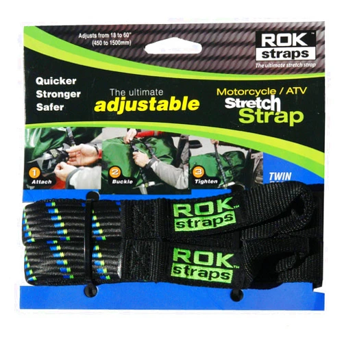 ROK Straps 10001 Adjustable Motorcycle/ATV Stretch Strap Tie-Downs, 60