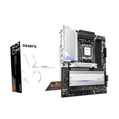 GIGABYTE B650 AERO G (AM5/ LGA 1718/ AMD B650/ ATX/ 5-Year Warranty/ DDR5/ PCIe 5.0 M.2/ PCIe 5.0/ USB 3.2 Gen2X2 Type-C/Wi-Fi 6E/ Intel 2.5GbE LAN/Motherboard)