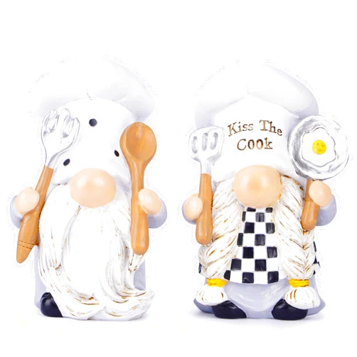 Hodao 2PCS Mother Day Kitchen Chef Gnomes Decorations Farmhouse Chef Gnomes Decor Coffee Shop Swedish Chef Gnomes Figurines Gifts for Women Tiered Tray Tabletop Cooking Decor for Mom Home Kitchen