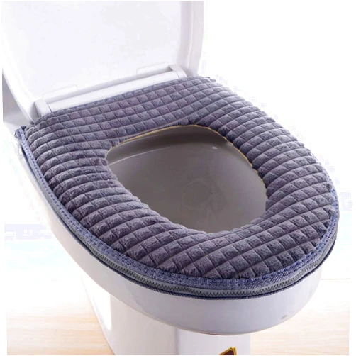 WDSHCR Bathroom Soft Toilet Seat Cover Pad -Toilet Seat Cushion Washable and Comfortable Toilet Seat Cover Pads, Fits Most Size Toilet Lids for Bathroom (Gray)