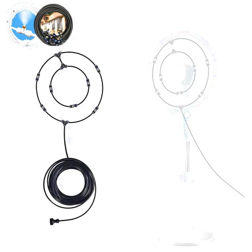 POCKET PANDA Fan Misting Kit for Outside Patio, Outdoor Fan Misters for Cooling System, 35FT Double-Loop Water Mist for Backyard, Porch, Umbrella,Deck,Canopy,Pergola,Pool. Yard BBQ Accessories, Party Supplies