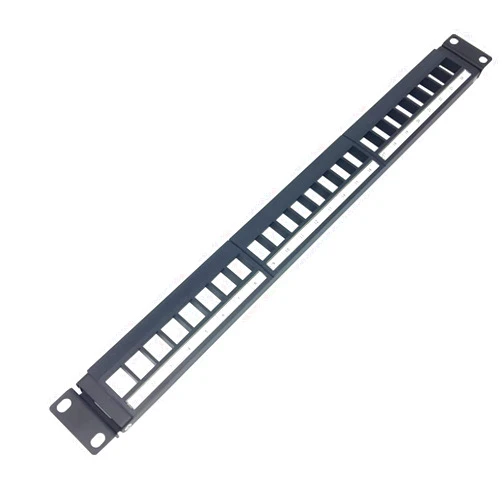 QiaoYoubang 1U Hinged 24 Port Blank Keystone Patch Panel for 19 Inch Rackmount or Wall Mount UTP Unloaded Patch Panel for Ethernet Cat6,Cat5, Cat5E Keystone Jacks or Multimedia (1U24PP)
