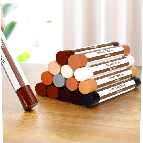 Boncart Wood Filler Sticks,12colors Wood Wax Crayons for Repairing Scratches, Scuffs, Cracks, and Nail Holes on Wood Furniture, Floors, Cabinets, Tables, and Doors