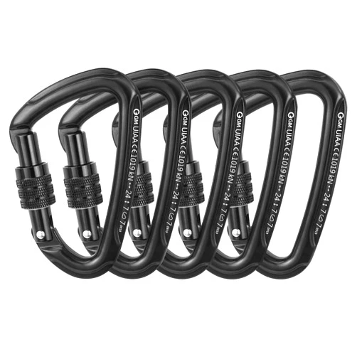 GM CLIMBING Screwgate Locking Carabiner CE UIAA Certified Heavy Duty for Rock Climbing Mountaineering Rigging Belaying Caving Hammock Slackline Backpacking