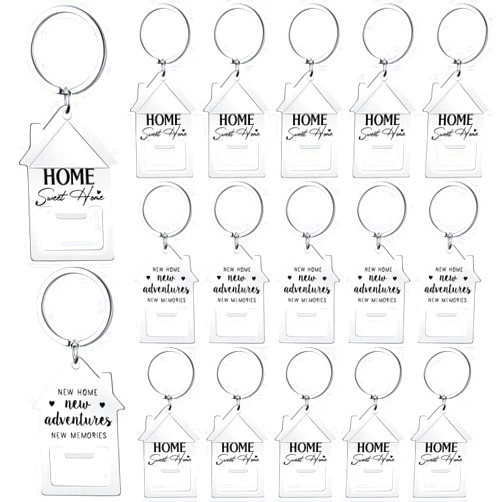 Jingmore 15 Pcs Bulk Estate Agent Gifts for Guests Sweet Home Bottle Opener Beer Beverage Can Keychain Stainless Steel Bottle Opener Keychain Estate Agent Supplies for Housewarming Party