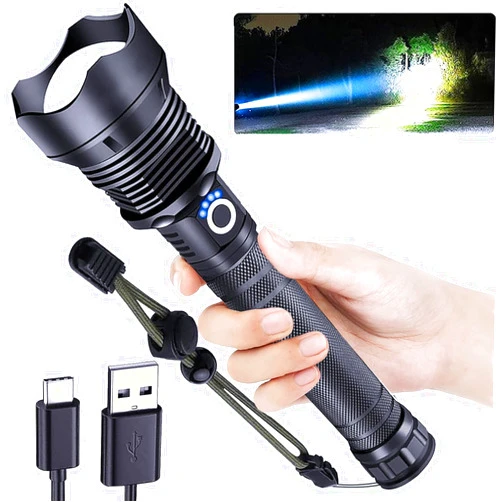 HECLOUD Led Flashlights High Lumens Rechargeable — 990,000 LM Led Flashlight Rechargeable, Super Bright Flashlight Rechargeable Flashlights, Powerful Flashlights for Emergencies Camping Hiking Gift