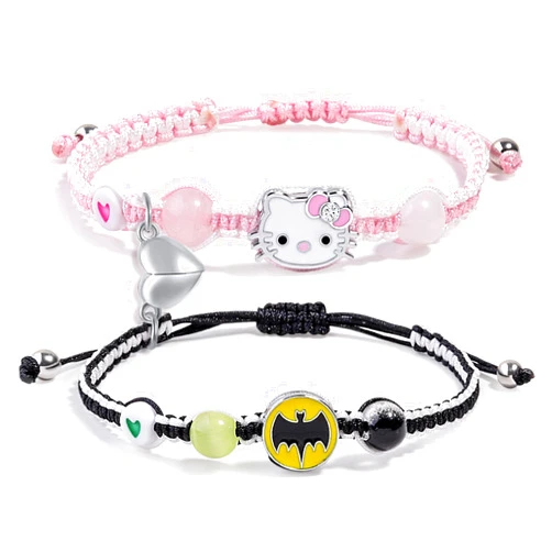 XMITHJLS Couples/Friendship Matching Bracelets,Bat/Spider/kitty Bracelets Set, Valentine's Day Birthday Jewelry Gifts for Gf and Bf Soulmate, Matching Gifts for Husband&Wife Son&Daughters BFF