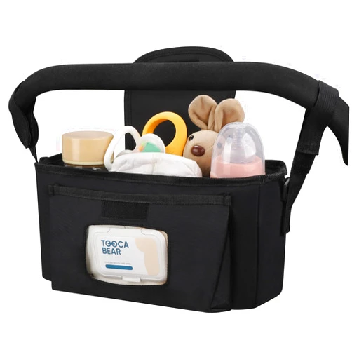 Accmor Universal Stroller Organizer with Insulated Cup Holder and Shoulder Strap, Stroller Bag Caddy Organizer Stroller Accessories for Uppababy, Baby Jogger, Nuna, Doona, Britax Strollers