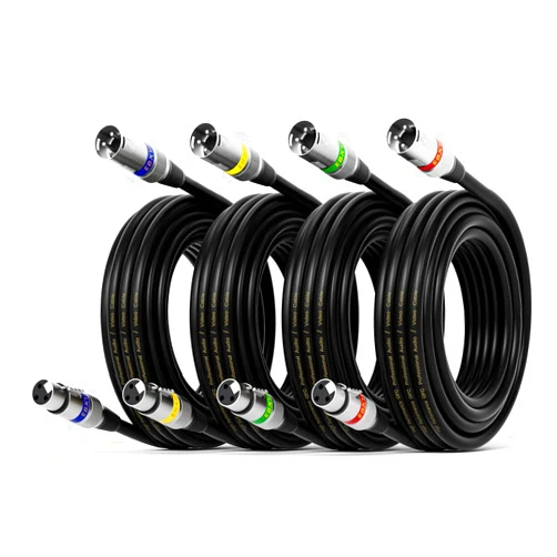 EBXYA XLR Cable 25 ft 4 Packs - Stage Light DMX Cable, Premium Balanced 3-Pin XLR Male to Female Microphone Cable