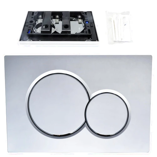 PureHaven Dual Flush Actuator Plate for Wall Hung Toilet tank, Compatible with Geberit Sigma01 115.770.21.5 Hidden Water Tank Panel with Dual Flush Buttons, Durable Plastic Flush Plate(Plated)