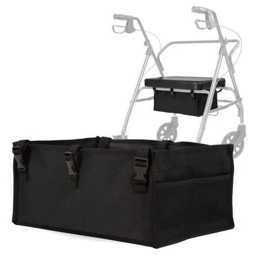 Vive Rollator Accessories Bag - Under Seat Rollator Walker Basket for Seniors - Extra Large - Underseat Pouch Tote for Rolling Walkers - with Reinforced Liner to Prevent Sagging