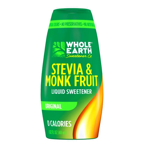 Whole Earth Sweetener Co. Whole Earth Stevia & Monk Fruit Liquid Sweetener, Original, 1.62 Fl Oz (Pack of 1)