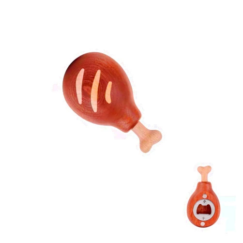 Tondich Beer Bottle Opener, Chicken Leg Shape Bottle Opener with Food Magnets, Easily Stay on the Fridge for Using in Homes, Outdoors, Parties, Small Gift for Chicken Lover