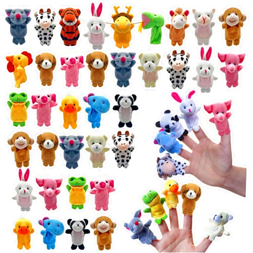 XIPEGPA 36 PCS Finger Puppets Set Mini Stuffed Animals Finger Puppet for Storytelling Playing Teaching Shows Playtime Schools Birthday Party Gift Favor Supplies