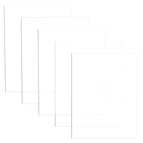 Zonon Clear Polycarbonate Sheets Plastic Sheet Thin Rigid Shatter Resistant Plastic Panel for DIY Crafts Document Picture Frames(5 Pcs,8 x 10 x 0.02 Inch)
