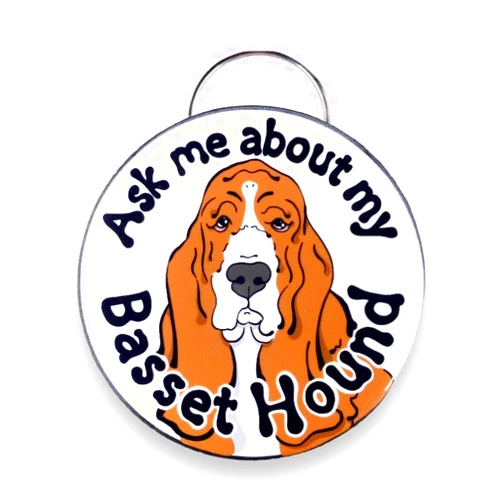 The Cloudy Corgi Basset Hound Bottle Opener Keychain, Ask Me About My Dog Accessories, Handmade 2.25