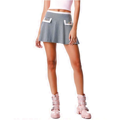 alice + olivia Sim Drop-Waist Fit Flare Mini Skirt
