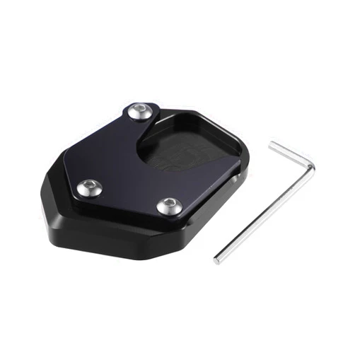 uxcell 1 Set Aluminum Alloy Motorcycle Kickstand Plate Pad for Honda CB125R 2018-2021 Motorcycle Extension Foot Support with Wrench Black