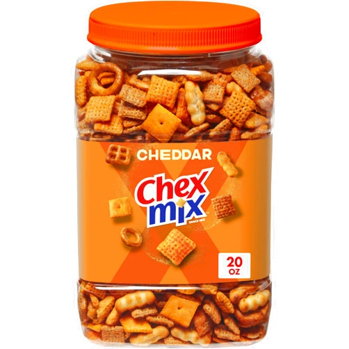 Chex Mix Cheddar Snack Mix, Salty Snacks Tub, 20 oz