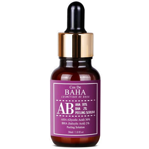Cos De BAHA High-Potency AHA 30% + Salicylic Acid 2% Facial Treatment - Deep Exfoliation for Skin Clarity, 1 Fl Oz (30ml)